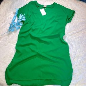 a new day beautiful high low green dress size M